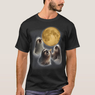 T-shirt 3 paresseux hurlant à la Lune Drôle de Paresseux A