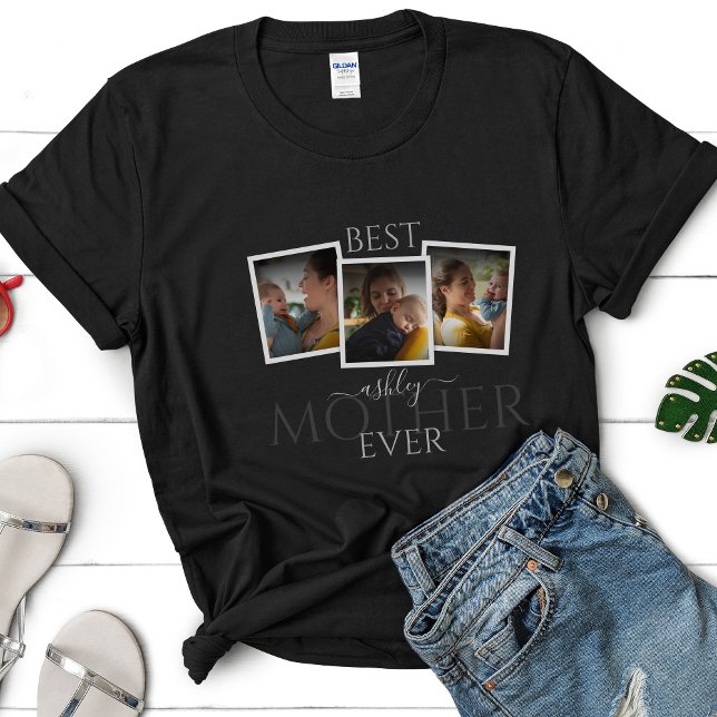 T-shirt 3 Photo Collage Maman Famille Fête des mères mémor (Créateur téléchargé)