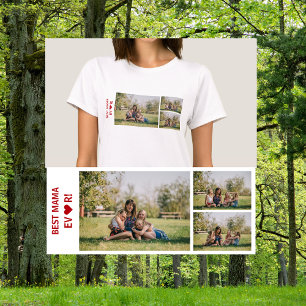 T-shirt 3 Photos Meilleure Maman Ever Collage de photos Fê