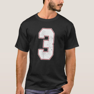 T-shirt 3 Plan Numéro 3 Ventilateur Varsity Sports Team Bl