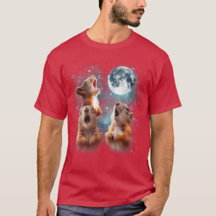 T-shirt 3 Squirrel Lune Hurlement Tête de Squirrel Drôle p