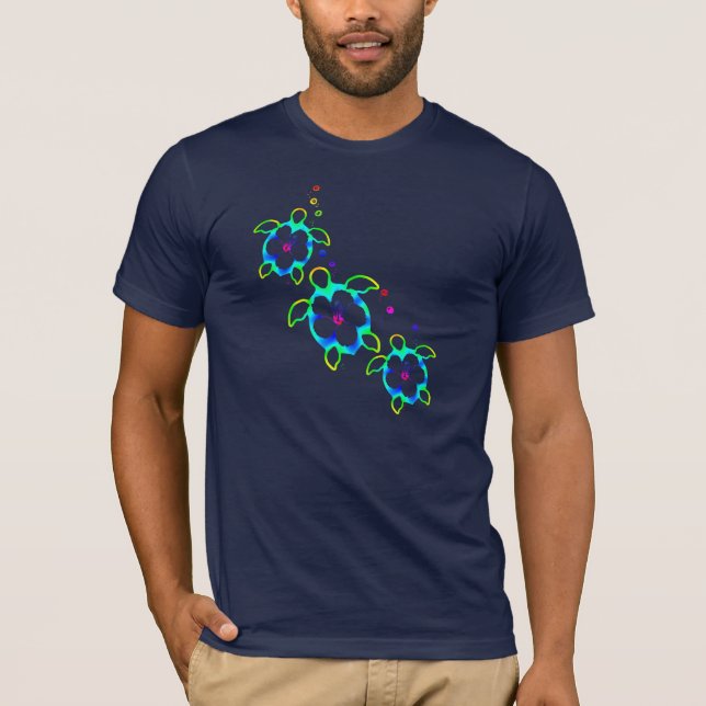 T-shirt 3 tortues de Honu teintes par cravate (Devant)