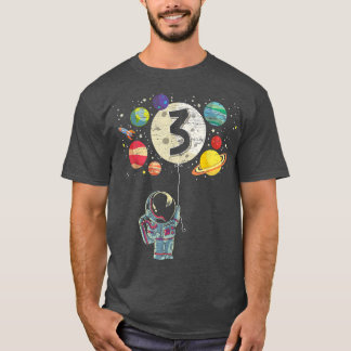 T-shirt 3 Years Old Birthday Boy Gifts Astronaut 3rd Birth