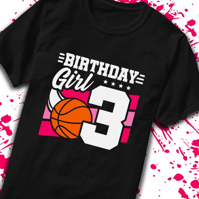 T-shirt 3e anniversaire Basketball Anniversaire 3 ans fill (Créateur téléchargé)