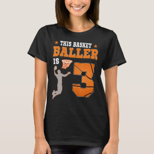 T-shirt 3e anniversaire Boy Basketball 3 ans Theme Party