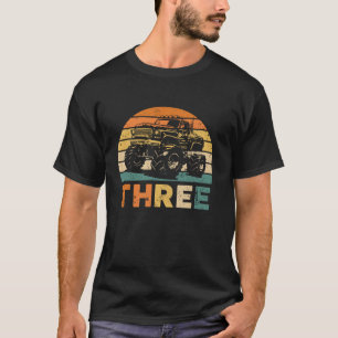 T-shirt 3e anniversaire Chemise Retro Monster Camion Garço