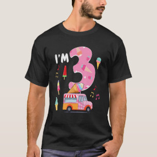 T-shirt 3e anniversaire Crew Ice Cream Truck J'ai 3 ans
