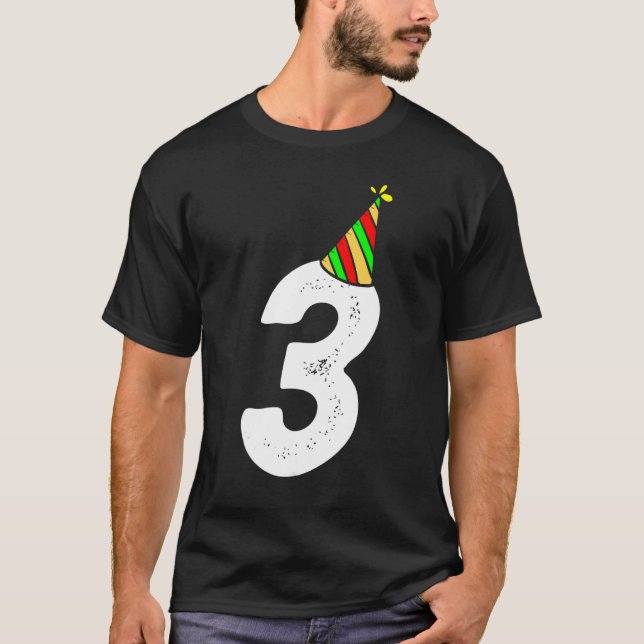 T-shirt 3e anniversaire de garçon fille 3 ans avec petit H (Devant)