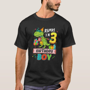 T-shirt 3E Anniversaire Garçon T Rex Dinosaur Rawr I'm 3 Y