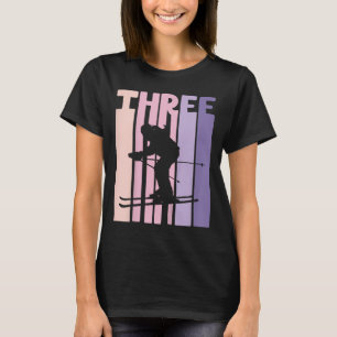 T-shirt 3e anniversaire Girl Retro Ski Lover Skier 3 ans O