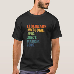 T-shirt 3e anniversaire Mars 2019 Garçons Filles 3 ans Ann