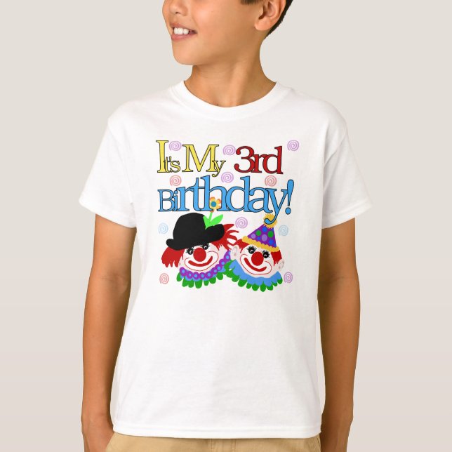 T-shirt 3ème anniversaire de clowns (Devant)