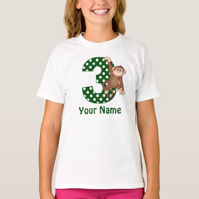 T-shirt 3ème Chemise personnalisée par singe (Devant)