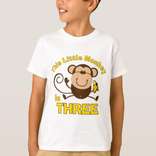 T-shirt 3ème garçon d'anniversaire de petit singe