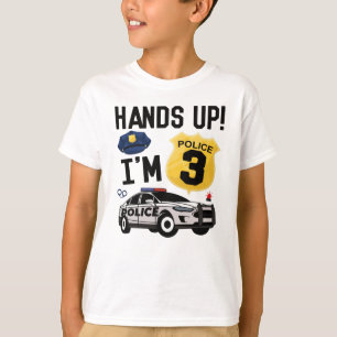 T-shirt 3rd Birthday Gift Police Officer 3 Year Old Boy