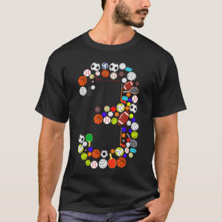 T-shirt 3rd Birthday Sports Big Numberhree 3 Year Old Boy