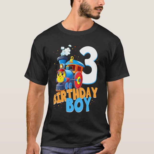 T-shirt 3rd Birthday Train Boys Girls 3 Years Old I'm Thre (Devant)