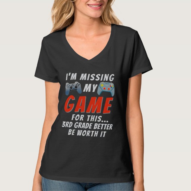 T-shirt 3rd Grade Boys  Gamer Back To School Third Grade G (Devant)