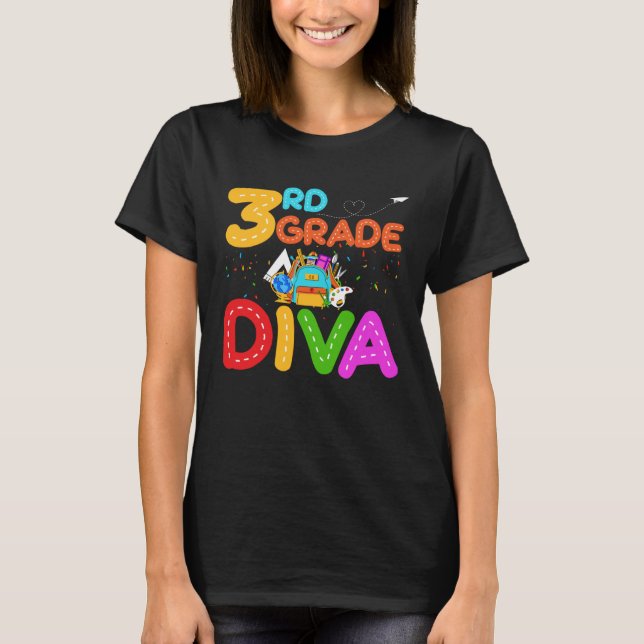 T-shirt 3rd Grade Diva First Day of School (Devant)
