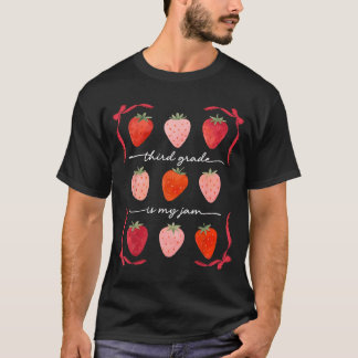 T-shirt 3rd Grade Is Jam Cute Strawberry Teacher Back To