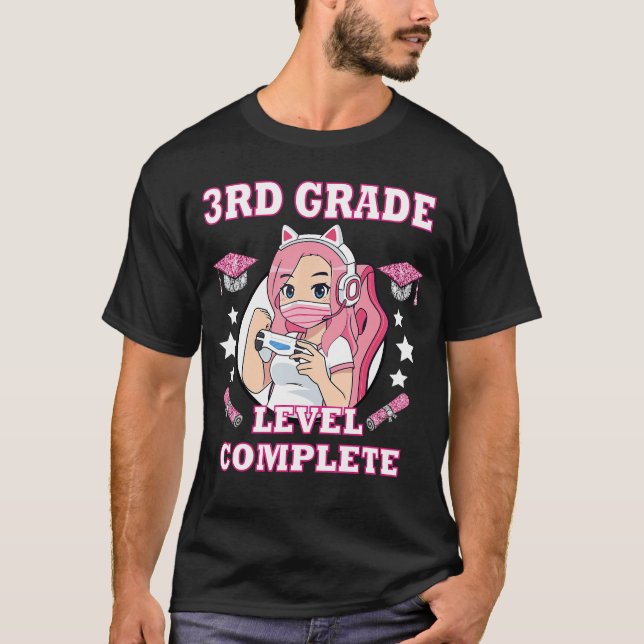 T-shirt 3rd grade level complete funny gaming graduation a (Devant)