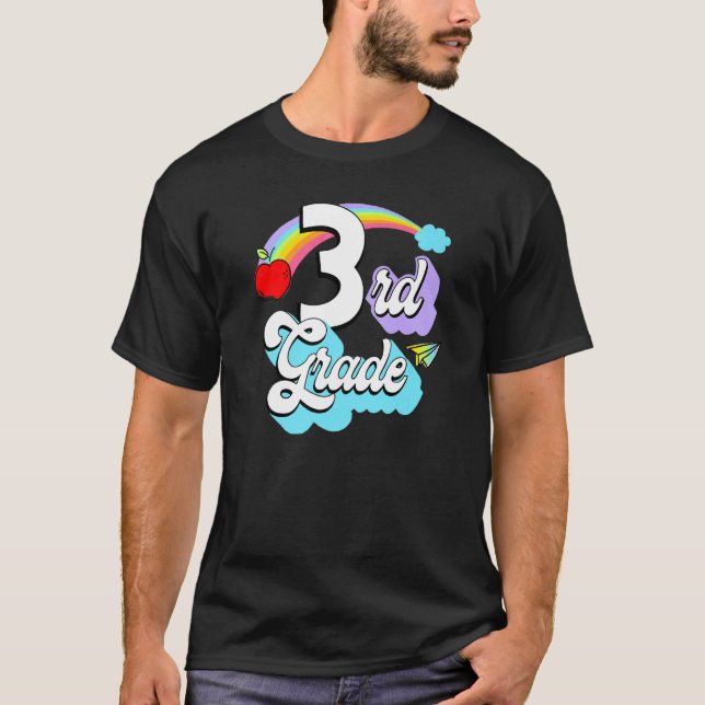 T-shirt 3rd Grade Rainbow Back To School Third Grade Teach (Devant)