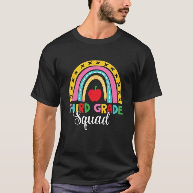 T-shirt 3rd Grade Squad Back To School Rainbow Teachers (Devant)