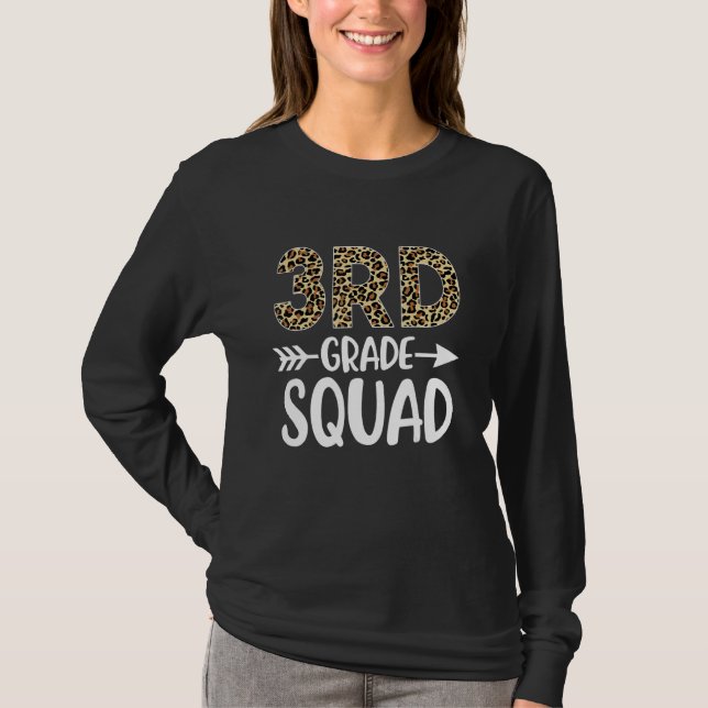 T-shirt 3rd Grade Squad Leopard Print Third Grade Teacher  (Devant)