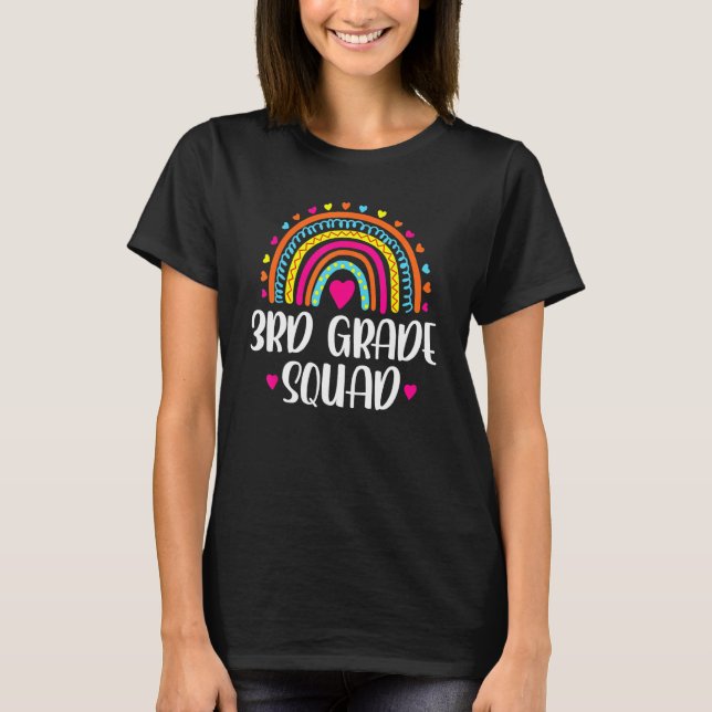 T-shirt 3rd Grade Squad Rainbow Back To School Teacher Wom (Devant)