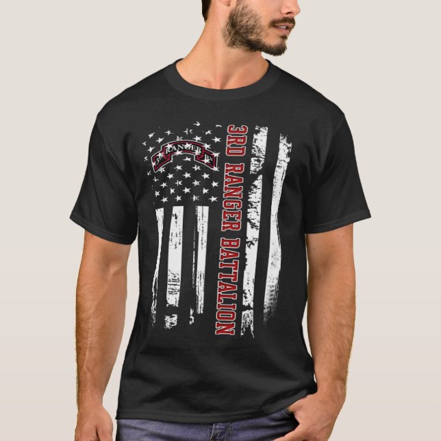 T-shirt 3rd Ranger Battalion Veteran USA Flag Veterans Day (Devant)