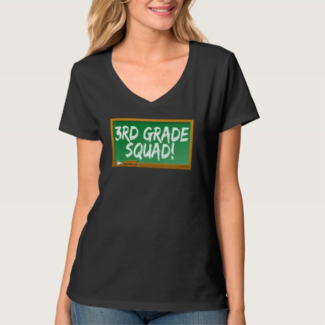 T-shirt 3rd Third Grade Squad Chalk Board (Devant)