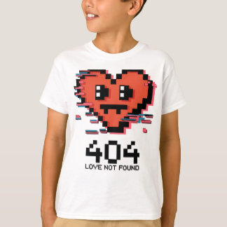 T-shirt 404 Amour non trouvé - Coeur Pixel rayé