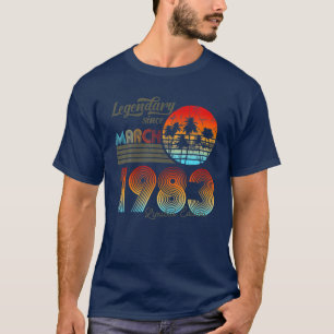 T-shirt 40. Anniversaire 40 Légendaire Depuis mars 1983
