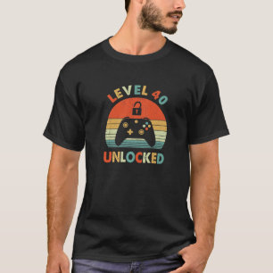 T-shirt 40 Anniversaire Cadeau Drôle Niveau 40 Vide Déverr