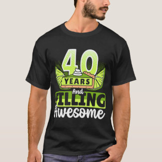T-shirt 40 Anniversaire Remplissant Une Superbe Pie De Cha