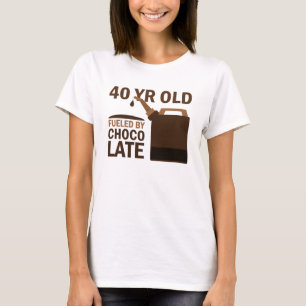 T-shirt 40 ans alimentés par le chocolat