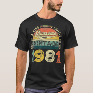 T-shirt 40 Ans Ancien Détaché 1981 Rétro Vintage 40e Bi