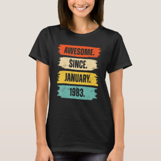 T-shirt 40 Ans Awesome Depuis Janvier 1983 40e Naissance