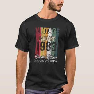 T-shirt 40 Ans Awesome Depuis Janvier 1983 40e Naissance