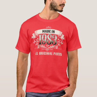 T-shirt 40 Ans Fabriqué En 1983 Toutes Les Pièces Original