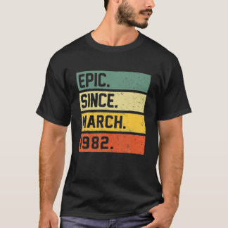 T-shirt 40 Ans Rétro Anniversaire Cadeau Epic Depuis Mars