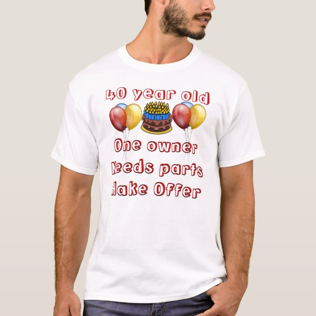 T-shirt 40 ans. Un propriétaire. Besoin de pièces. Offre (Devant)