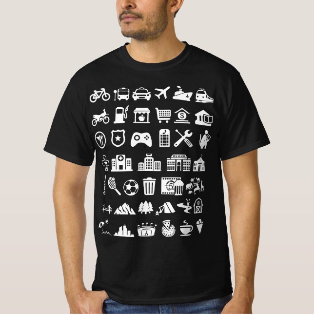 T-shirt 40 Icon Travel Drôle cadeau (Devant)