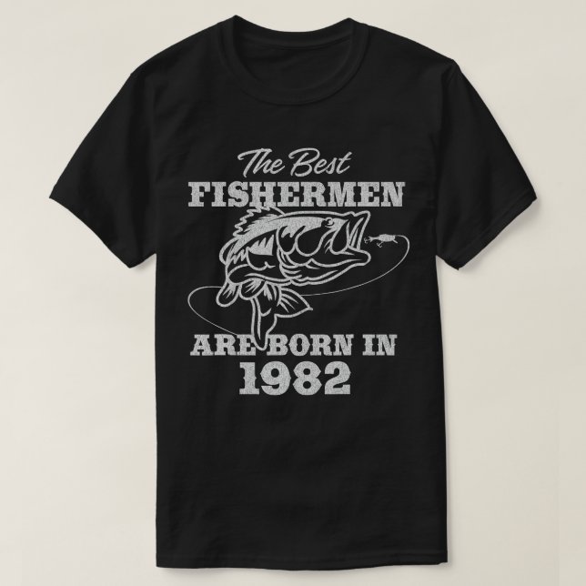 T-shirt 40 Year Old Fisherman_ Fishing 1982 (Design devant)
