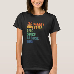 T-shirt 40e anniversaire Août 1981 Hommes et Femmes 40 ans