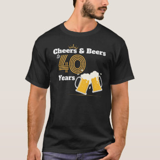 T-shirt 40e anniversaire applaudissements et bières