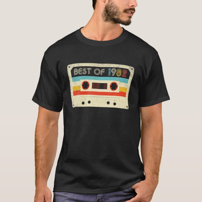 T-shirt 40E Anniversaire Cadeaux Meilleur De 1982 Cassette (Devant)