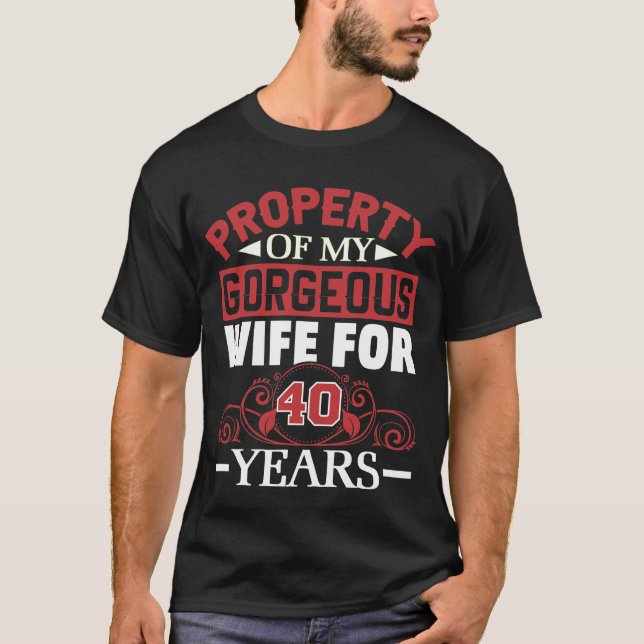 T-shirt 40e anniversaire de Mariage Cadeau pour mari 40 an (Devant)