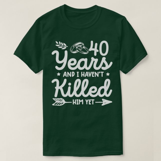T-shirt 40e anniversaire de mariage couple de tee-shirt as (Design devant)