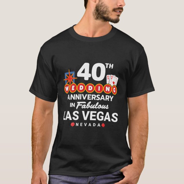 T-shirt 40E Anniversaire Du Mariage Vegas (Devant)